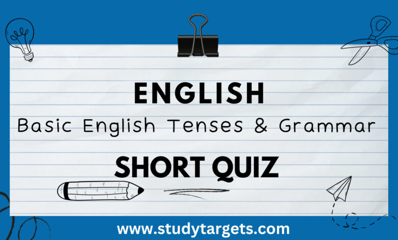 Basic English Tenses & Grammar Short Quiz English Short Quiz