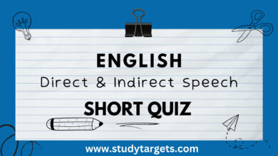 Direct & Indirect Speech Short Quiz