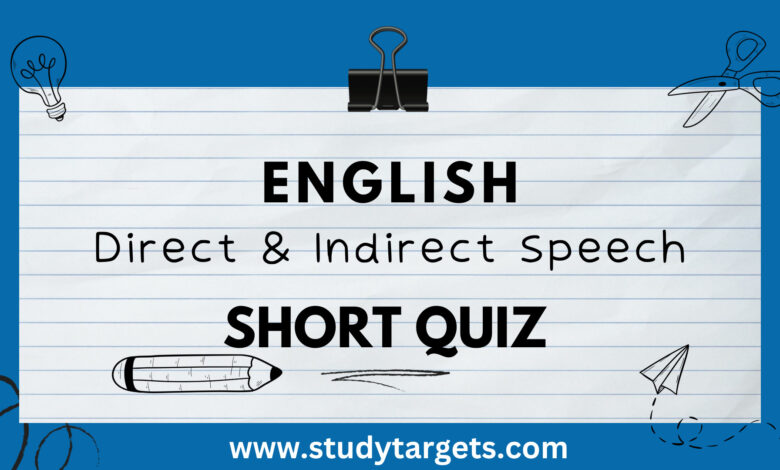 Direct & Indirect Speech Short Quiz