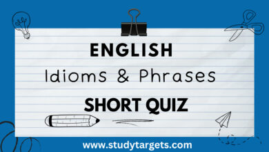 Idioms & Phrases Short Quiz English Short Quiz