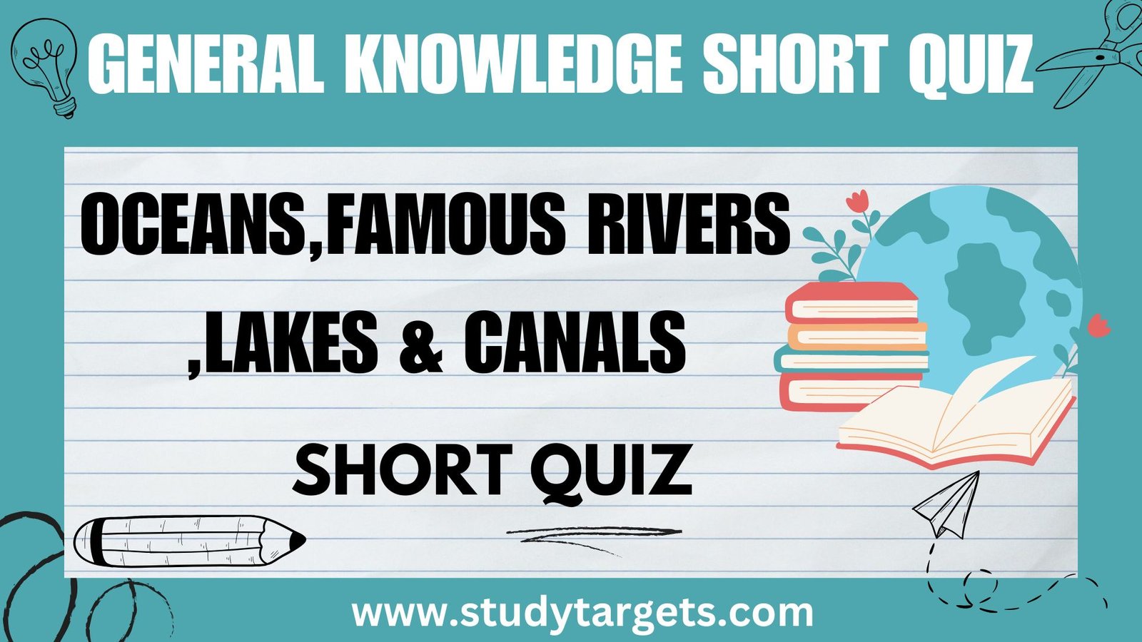 GK MCQs : Oceans,Famous Rivers,Lakes and Canals: General Knowledge MCQs