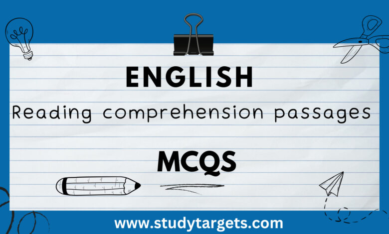 Reading comprehension passages with MCQs and questions and answers