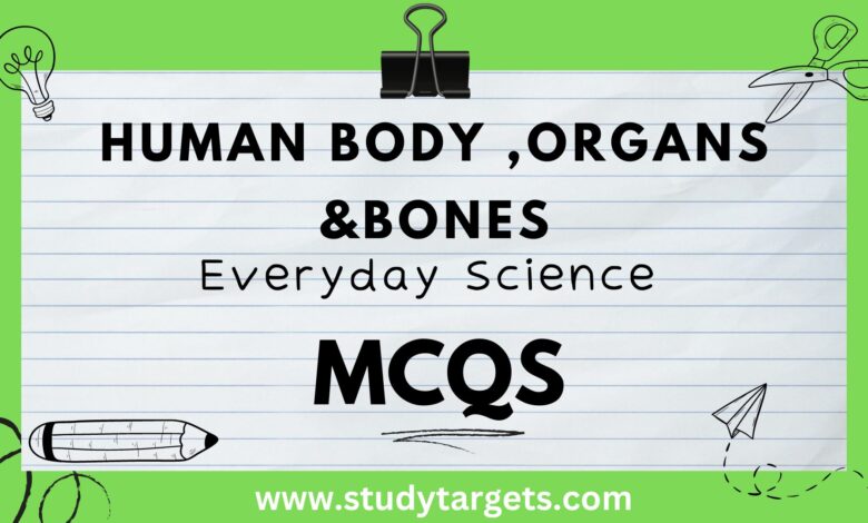 Human Body ,Organs ,Bones Everyday Science MCQs
