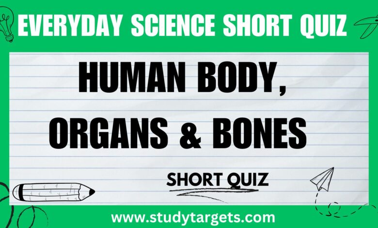 Human Body, Organs, Bones Everyday Science Short Quiz
