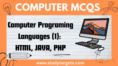 MCQs: Computer Programing Languages (1): HTML, JAVA, PHP: Computer MCQs