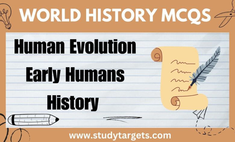 MCQs: Human Evolution | Early Humans History MCQs: