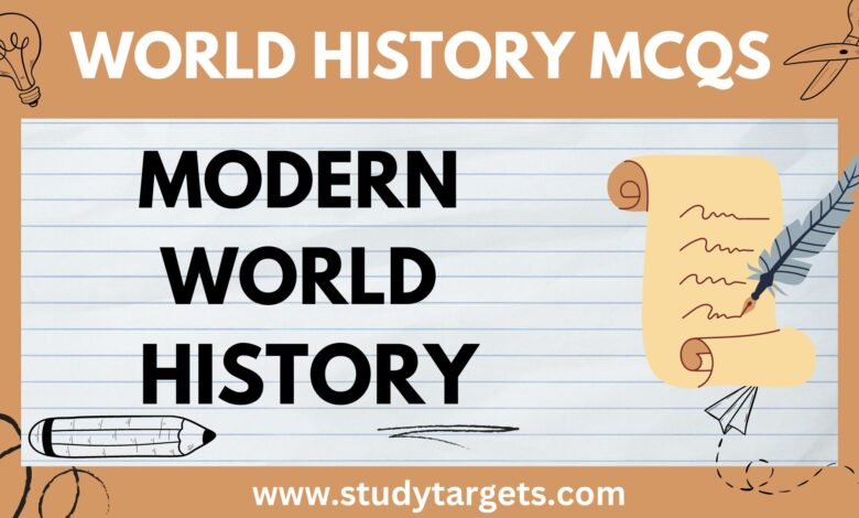 MCQs: Modern World History: MCQs:
