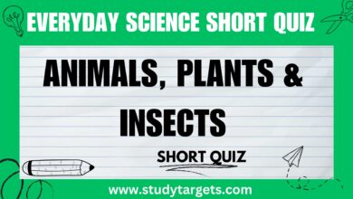 Animals, Plants, and Insects Everyday Science Short Quiz