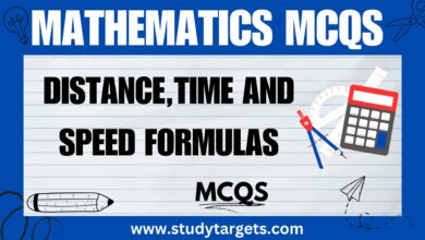 Distance,Time And Speed Formulas Mathematics MCQS