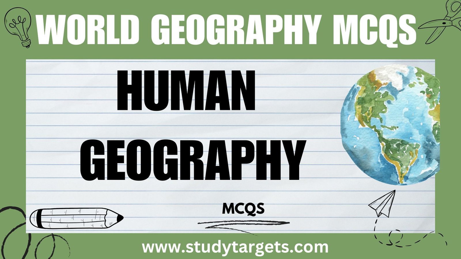 MCQs: Human Geography :World Geography MCQs