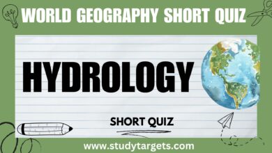 Short Quiz :Hydrology : World Geography Short Quiz