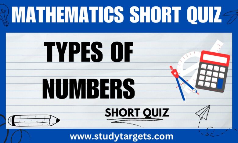 Types Of Numbers Mathematics Short Quiz